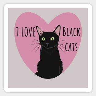 I love black cats Sticker